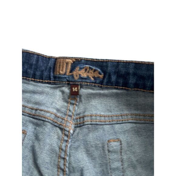 KUT FROM KLOTH Girls Dark Wash Long Bermuda Shorts Size 14 - Picture 4 of 7